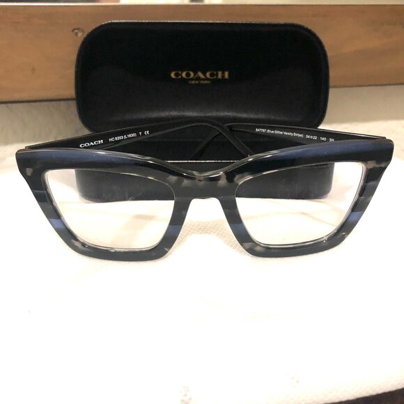 Coach 547787(Blue Glitter Varsity Stripe) Eye Glasses - Picture 15 of 16